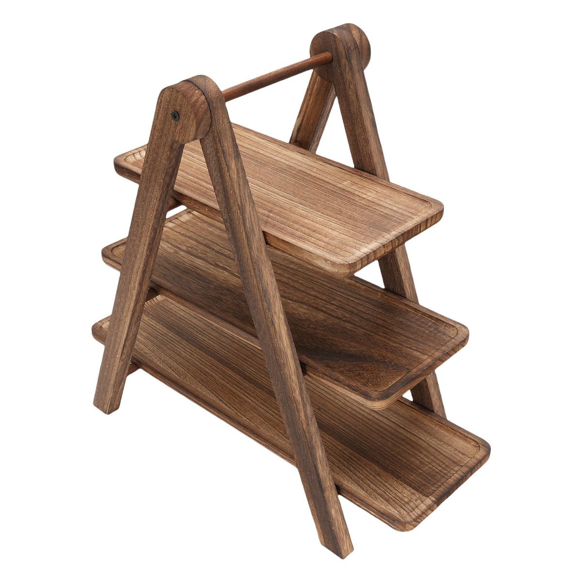 Wood 3 Tier Serving Tray Cupcake Display Rectangle Platter Wooden Farmhouse Tiered Tray