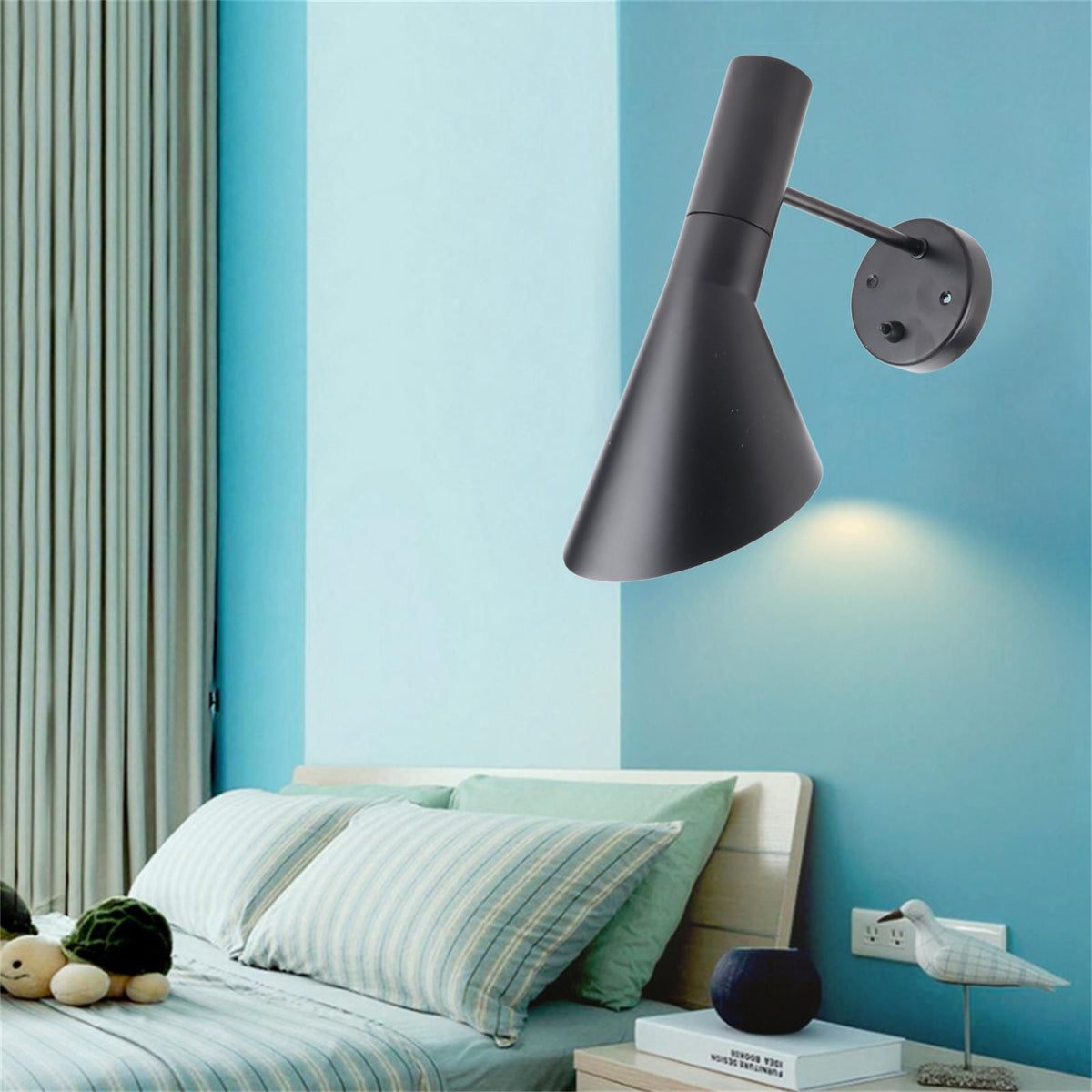 E27 Simply Modern Bedside Lamp Wall Light Adjustable Head for Cafe Hall Bedroom 85V‑265V