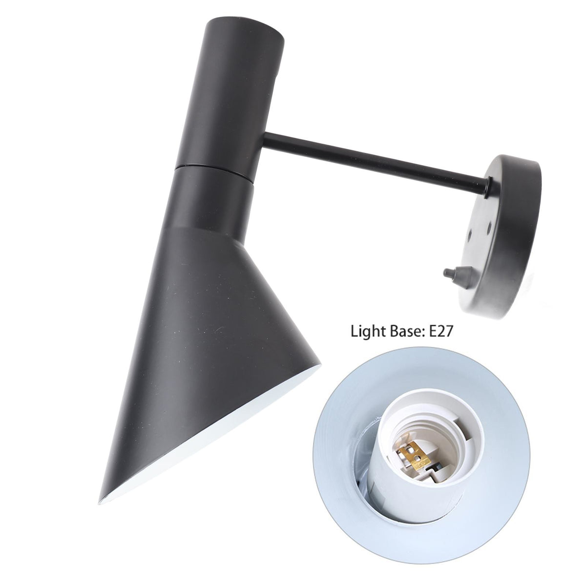 E27 Simply Modern Bedside Lamp Wall Light Adjustable Head for Cafe Hall Bedroom 85V‑265V