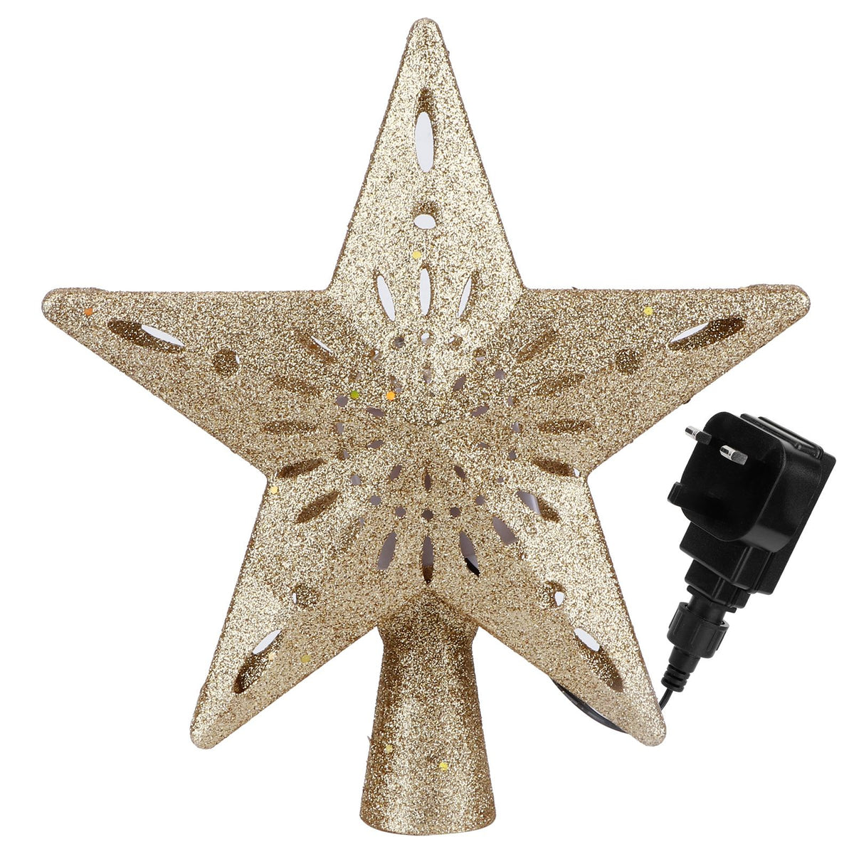 Christmas Tree Topper LED Projector Lights RGB Projection Lamp for Christmas Tree DecorUK Plug 220‑240V