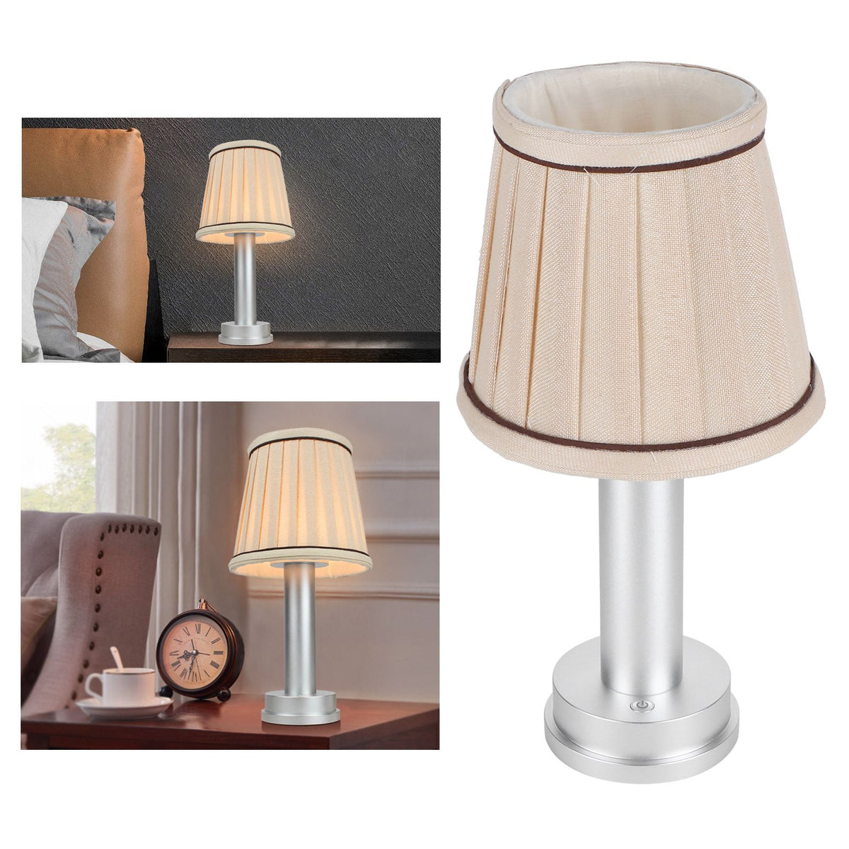 Fabric Desk Light 2-Level Dimming USB LED Table Lamp for Home Office Restaurant Warm Light 5V
