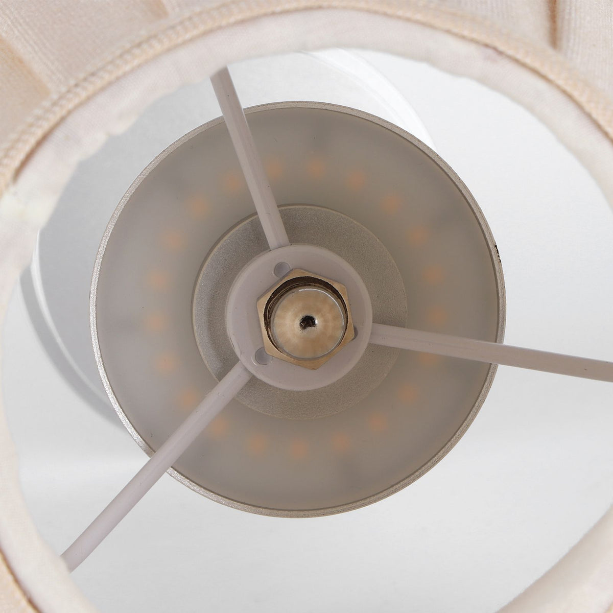 Fabric Desk Light 2-Level Dimming USB LED Table Lamp for Home Office Restaurant Warm Light 5V
