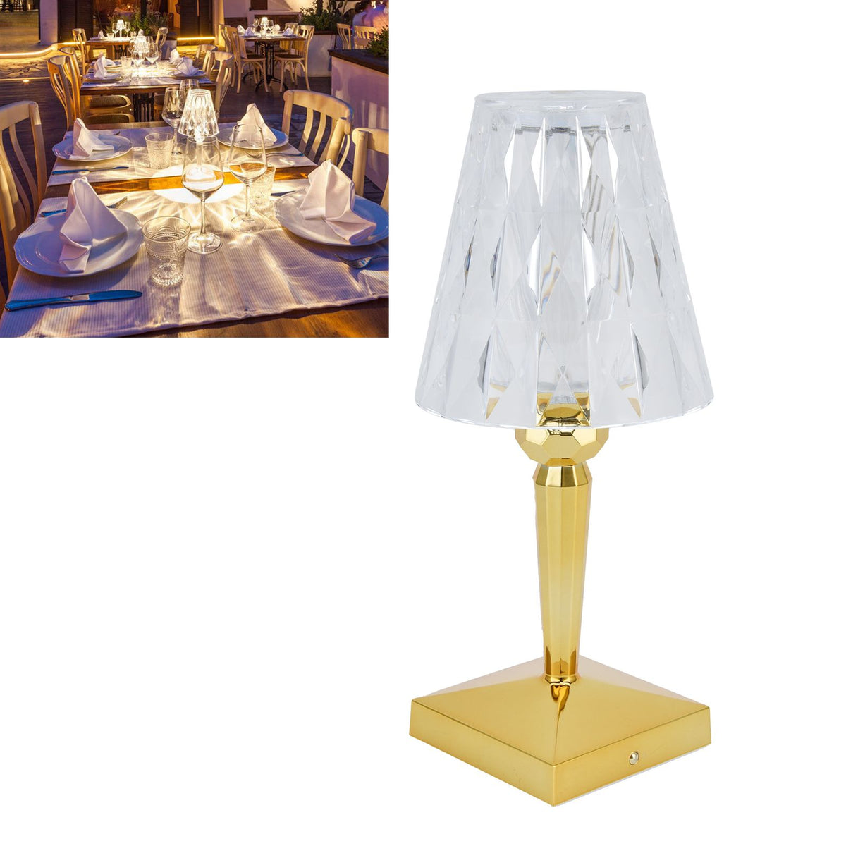 LED Crystal Table Lamp Dimable Desk Lamp USB Charging for Bedroom Decor Warm White Light