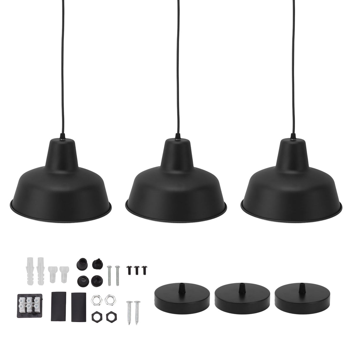 3 Set Modern Pendant Light Farmhouse Pendant Light Mini Adjustable Rope Hanging Lighting Fixture for Sinks Bars Restaurants 110‑240V Large Size