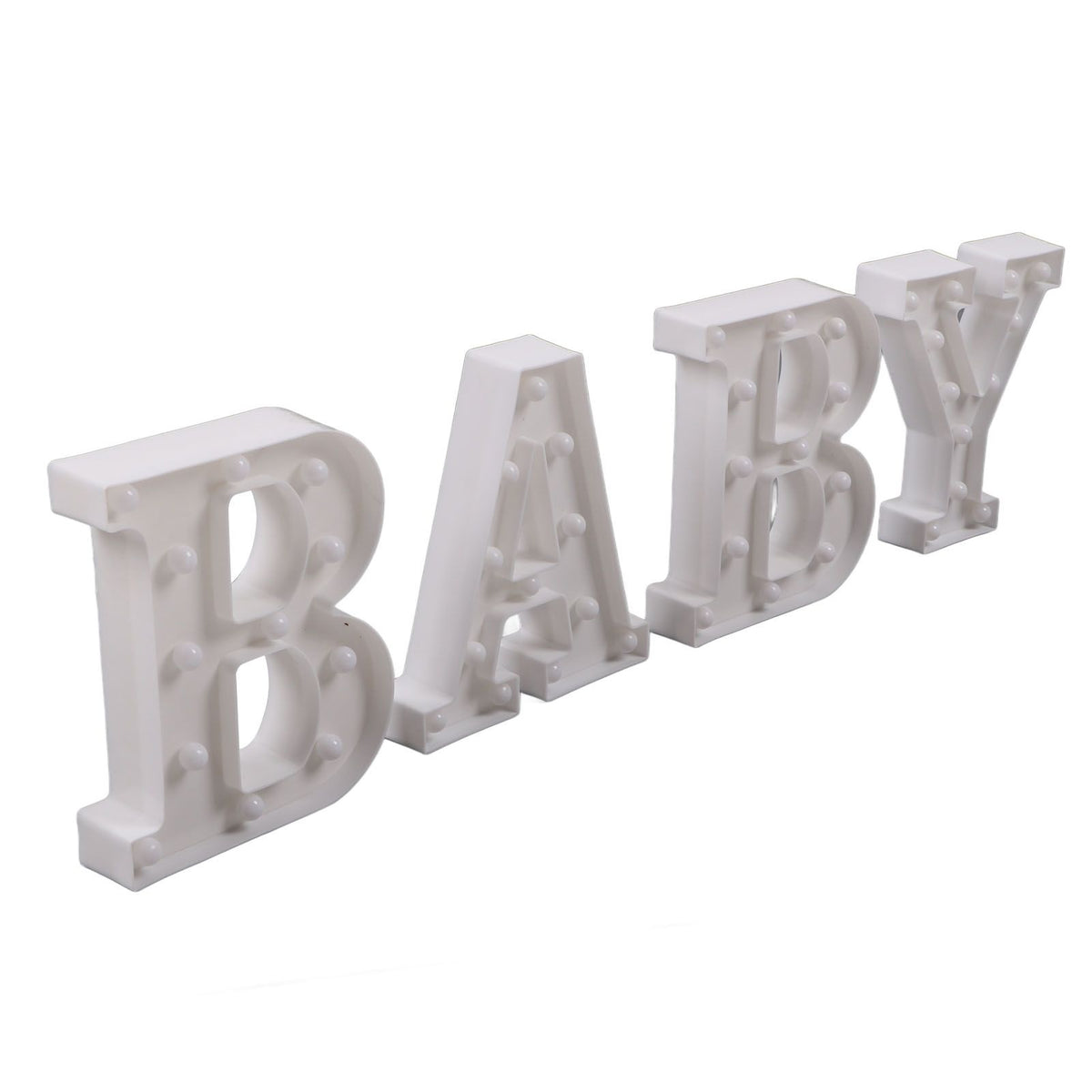 BABY Letter Lights Set Romantic Warm White Large BABY LED Lights Battery Operated Light Decoration for Wedding Party