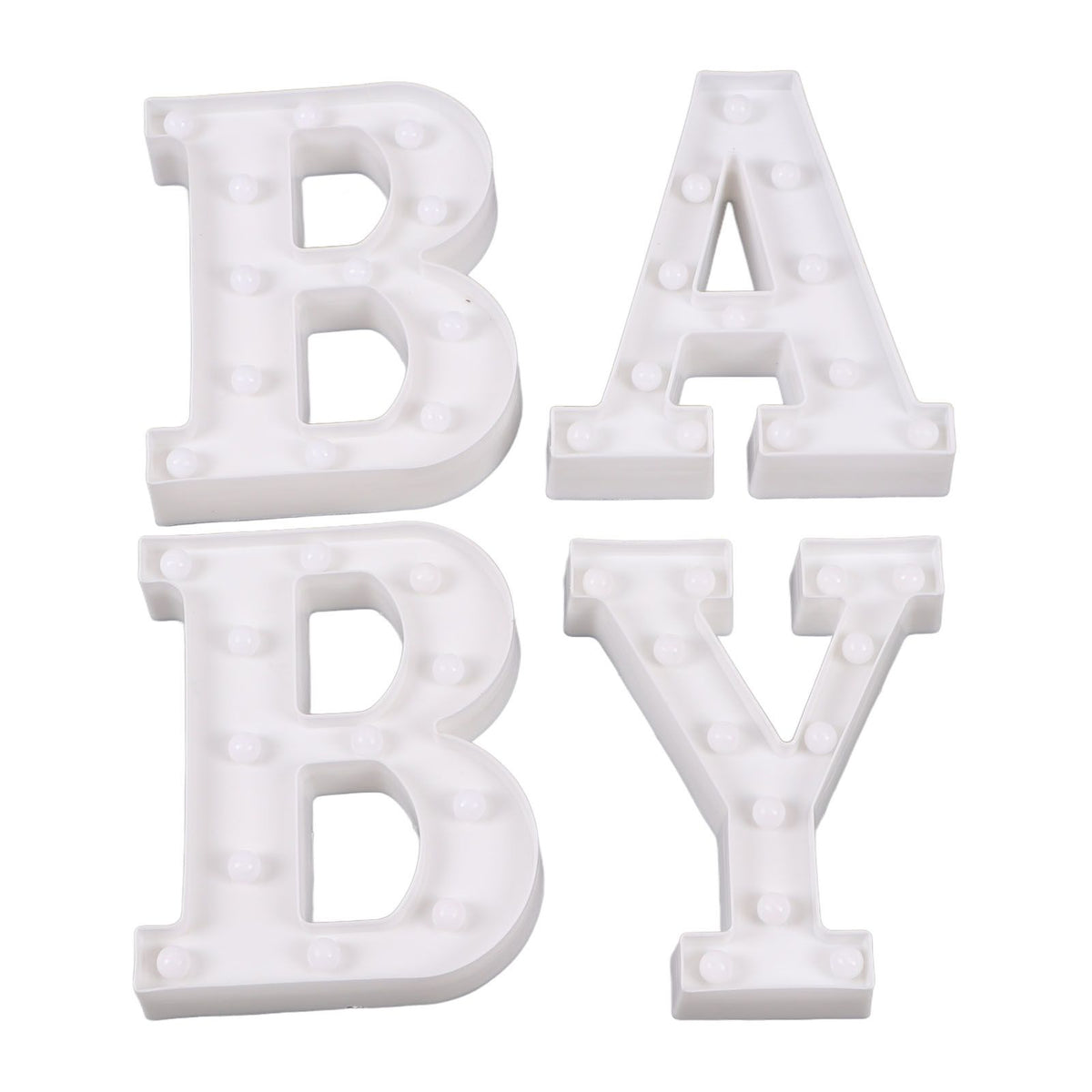 BABY Letter Lights Set Romantic Warm White Large BABY LED Lights Battery Operated Light Decoration for Wedding Party