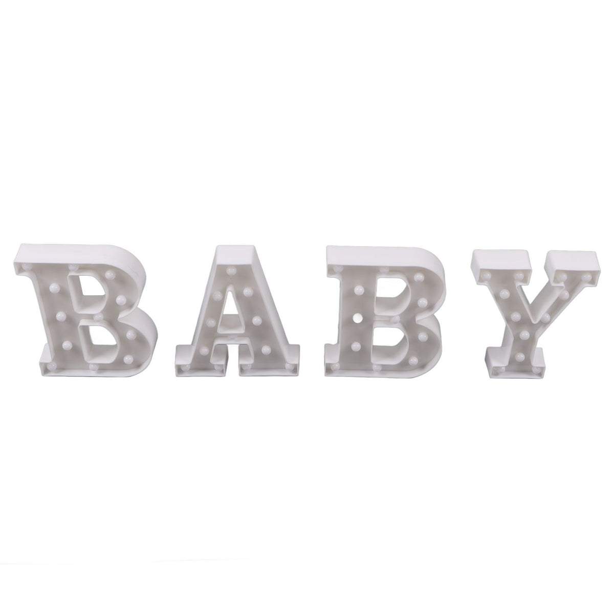 BABY Letter Lights Set Romantic Warm White Large BABY LED Lights Battery Operated Light Decoration for Wedding Party