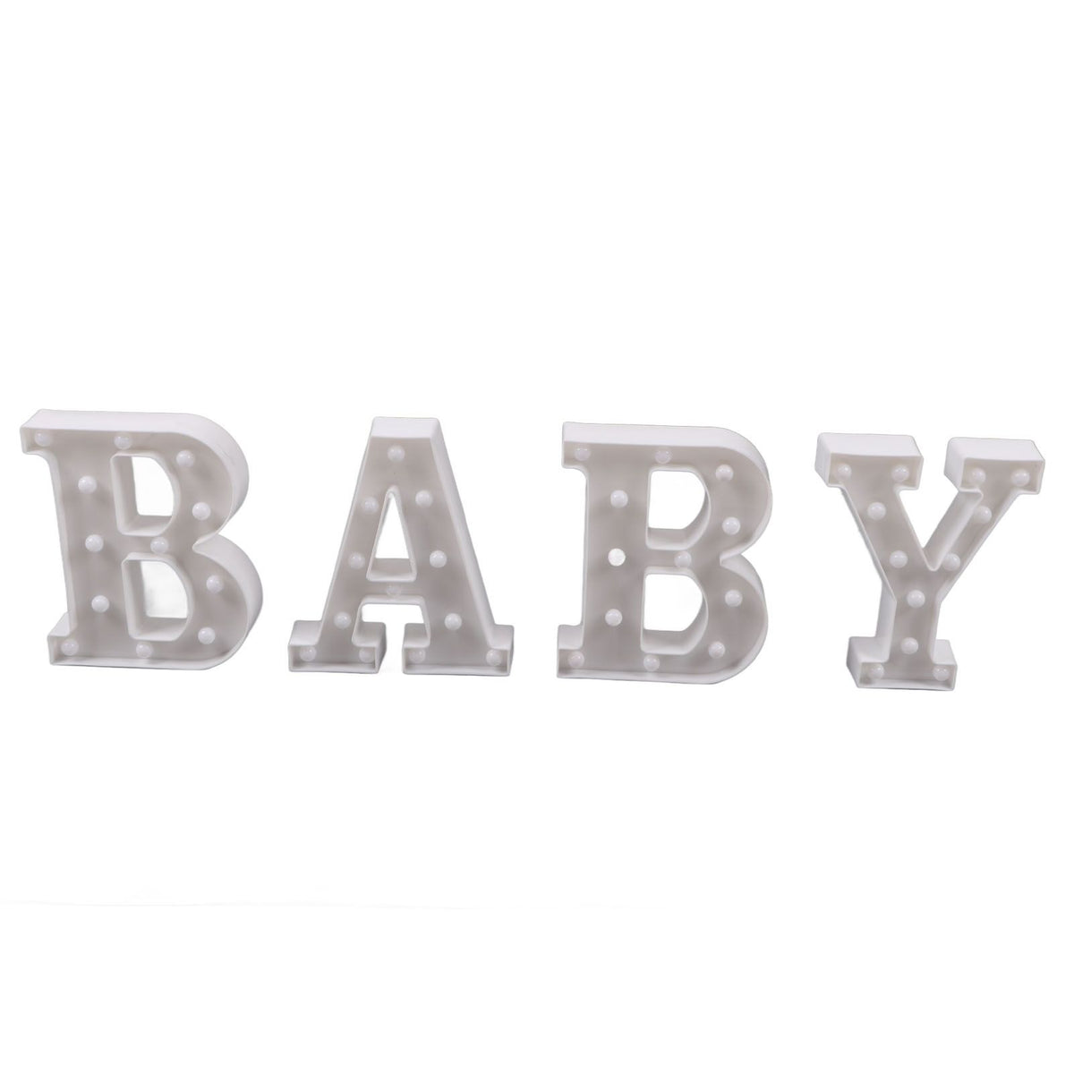BABY Letter Lights Set Romantic Warm White Large BABY LED Lights Battery Operated Light Decoration for Wedding Party
