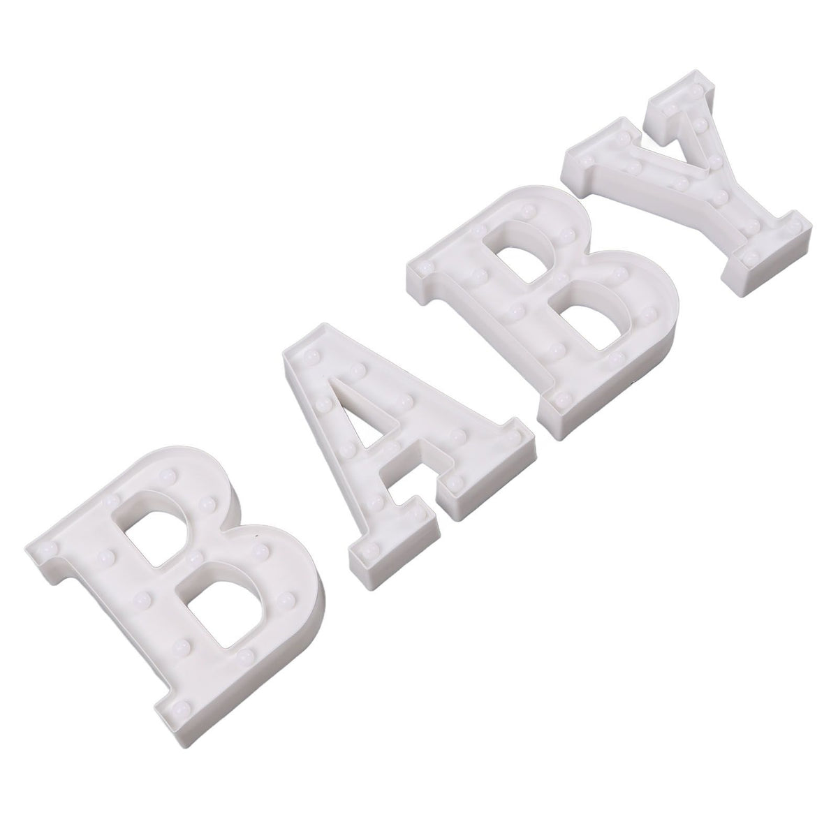 BABY Letter Lights Set Romantic Warm White Large BABY LED Lights Battery Operated Light Decoration for Wedding Party