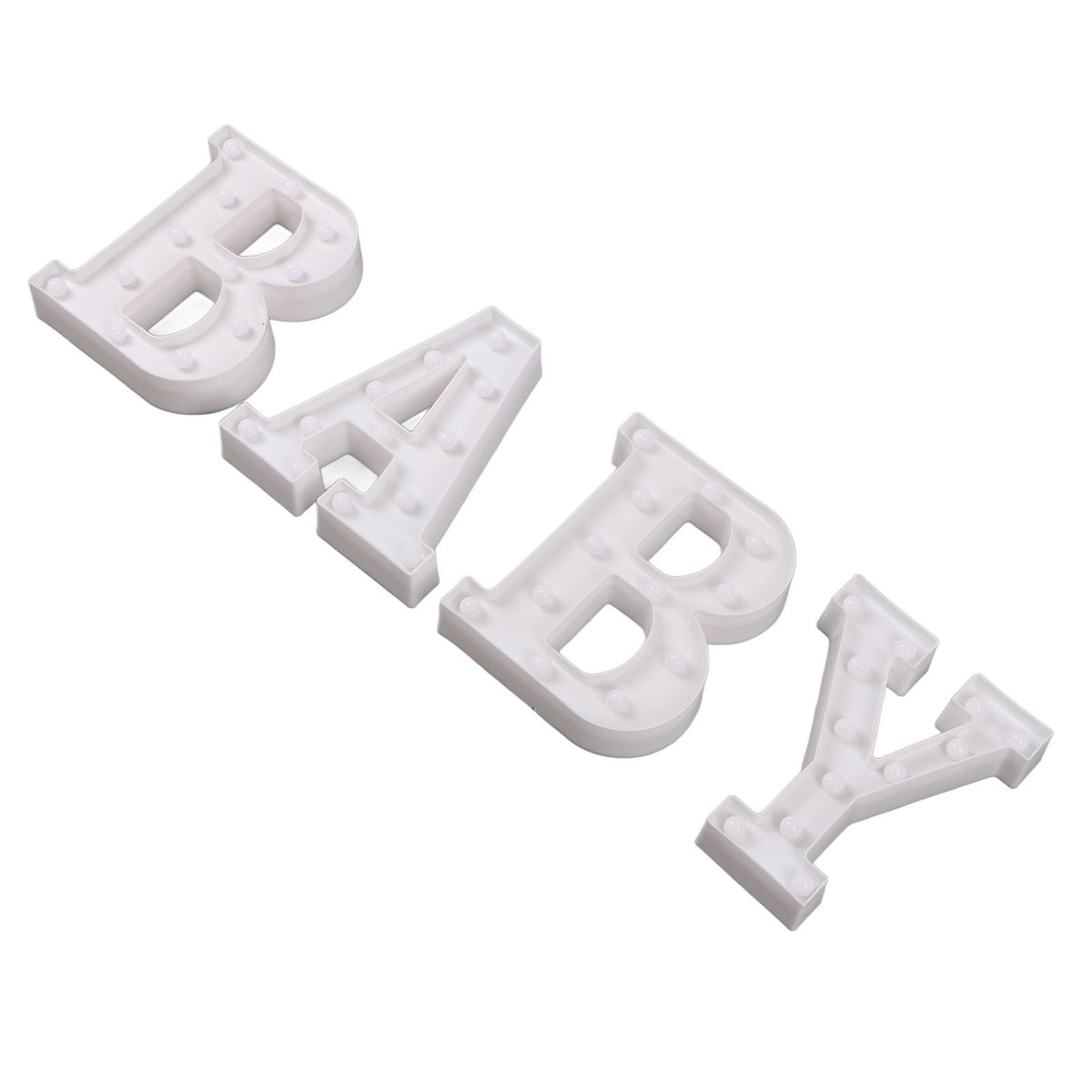 BABY Letter Lights Set Romantic Warm White Large BABY LED Lights Battery Operated Light Decoration for Wedding Party