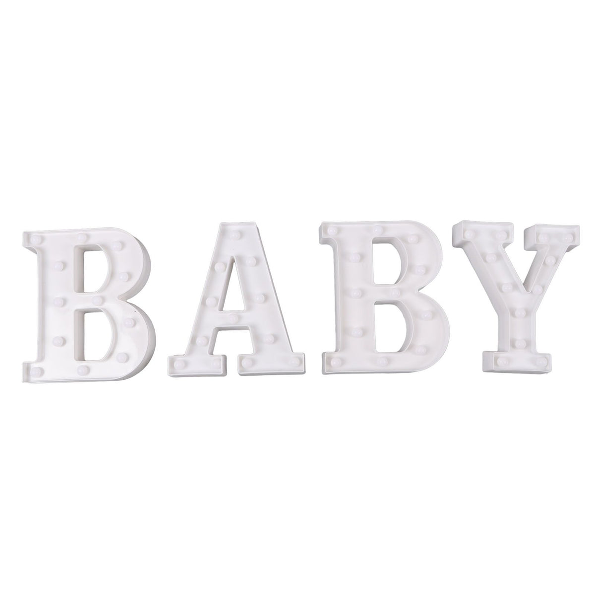 BABY Letter Lights Set Romantic Warm White Large BABY LED Lights Battery Operated Light Decoration for Wedding Party