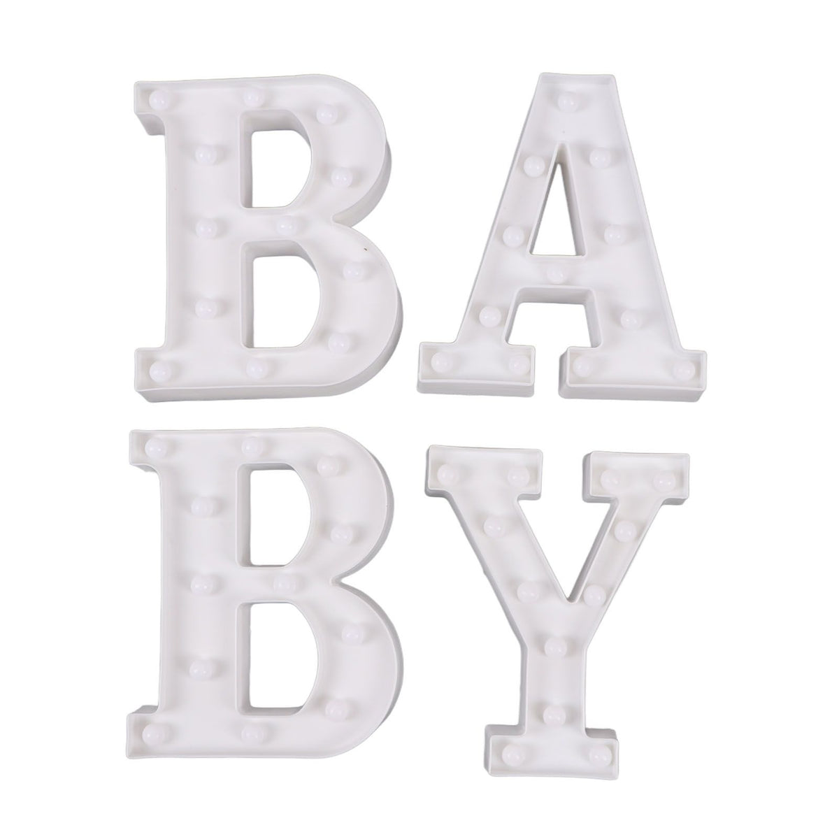 BABY Letter Lights Set Romantic Warm White Large BABY LED Lights Battery Operated Light Decoration for Wedding Party