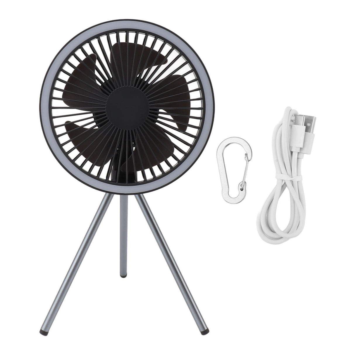 Tripod Camping Fan LED 10000mAh Rechargeable Fan Outdoor Portable Fan for Barbecue Fishing Car Trips