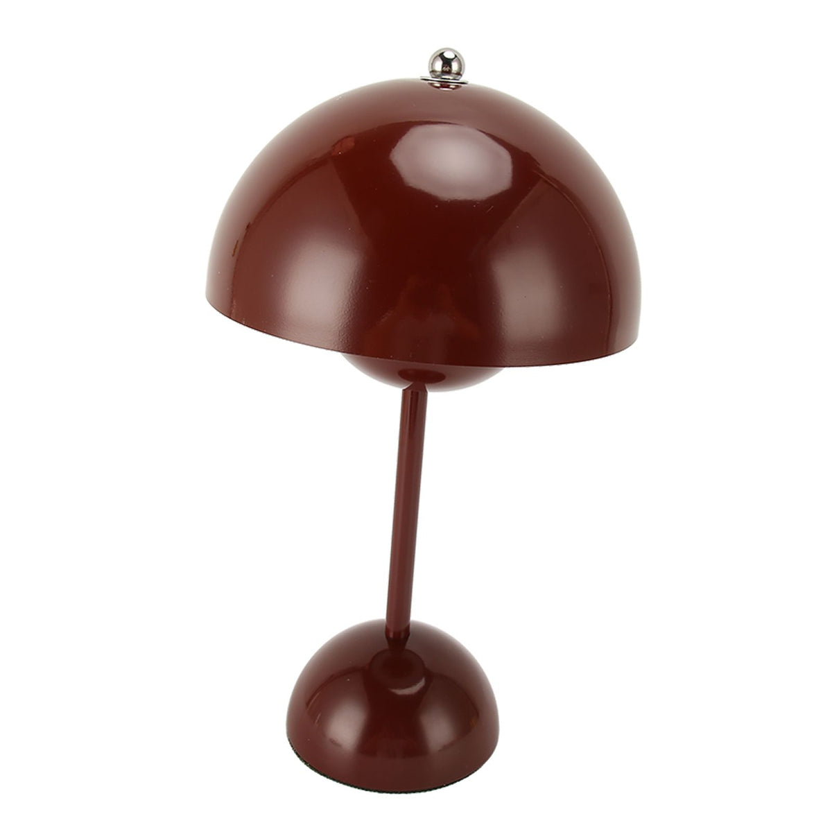Mushroom Table Lamp 1800mAh LED 3 Lighting Modes USB Type C Stepless Dimming Touch Dimmable Small Bedside Table Lamp for Home Office Wine Red