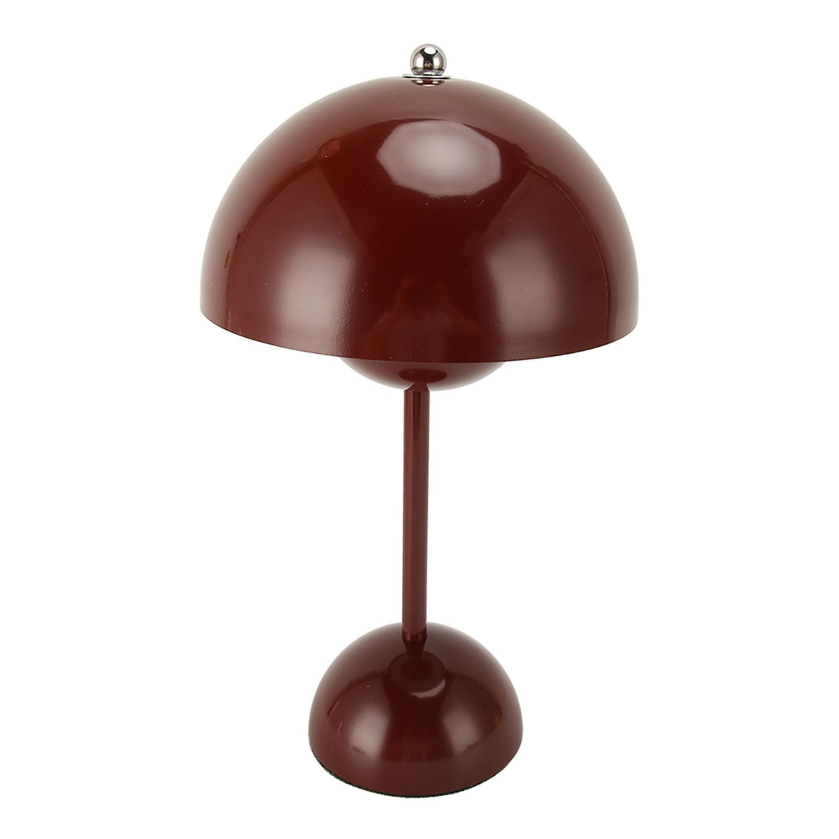Mushroom Table Lamp 1800mAh LED 3 Lighting Modes USB Type C Stepless Dimming Touch Dimmable Small Bedside Table Lamp for Home Office Wine Red