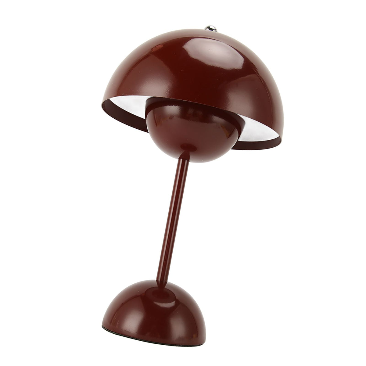 Mushroom Table Lamp 1800mAh LED 3 Lighting Modes USB Type C Stepless Dimming Touch Dimmable Small Bedside Table Lamp for Home Office Wine Red