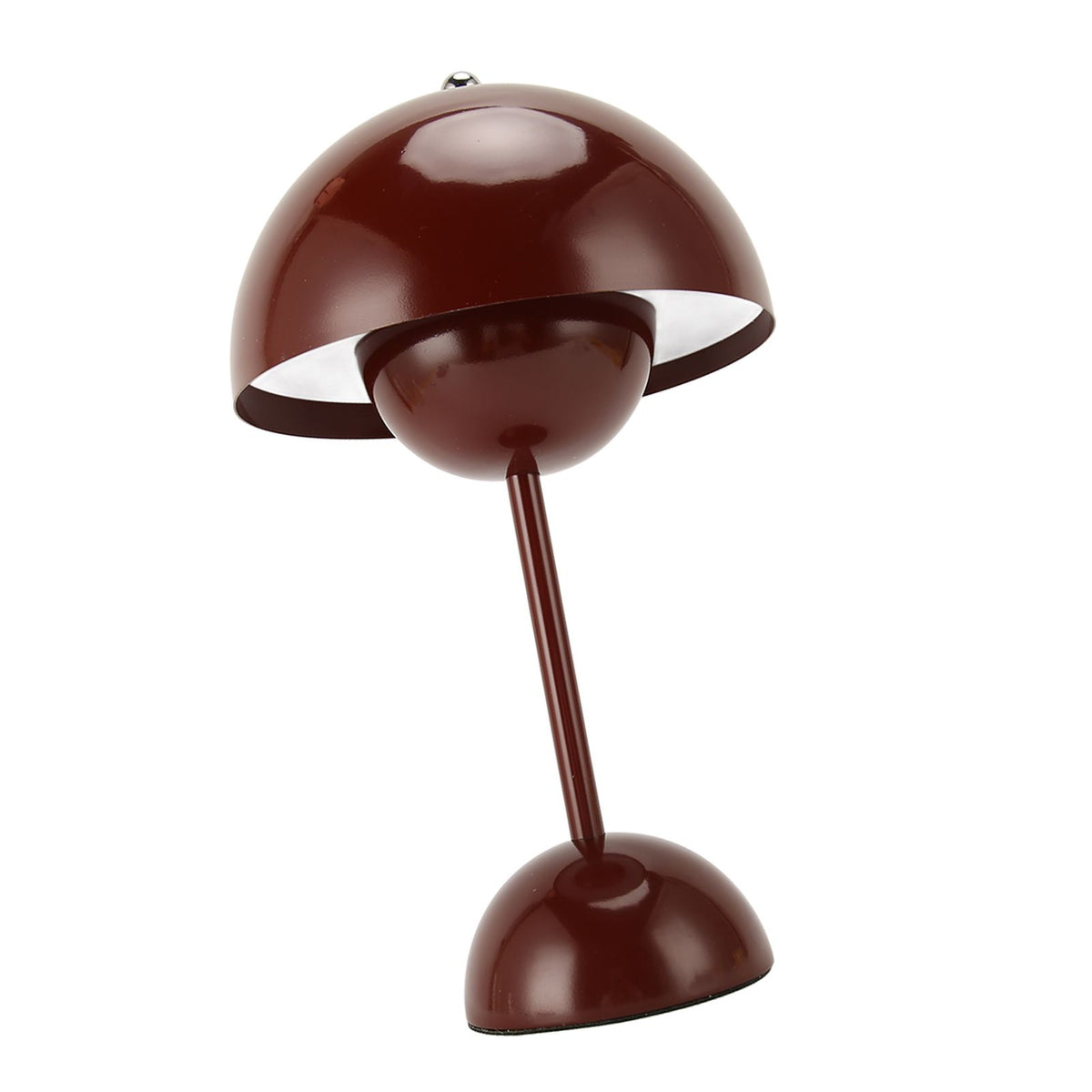 Mushroom Table Lamp 1800mAh LED 3 Lighting Modes USB Type C Stepless Dimming Touch Dimmable Small Bedside Table Lamp for Home Office Wine Red
