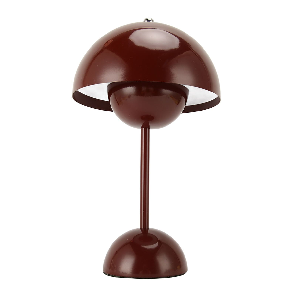 Mushroom Table Lamp 1800mAh LED 3 Lighting Modes USB Type C Stepless Dimming Touch Dimmable Small Bedside Table Lamp for Home Office Wine Red