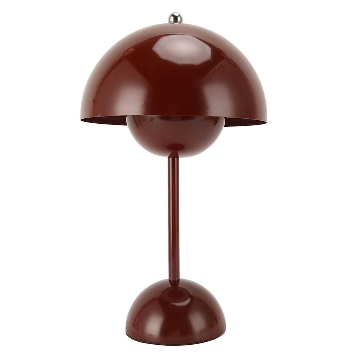 Mushroom Table Lamp 1800mAh LED 3 Lighting Modes USB Type C Stepless Dimming Touch Dimmable Small Bedside Table Lamp for Home Office Wine Red