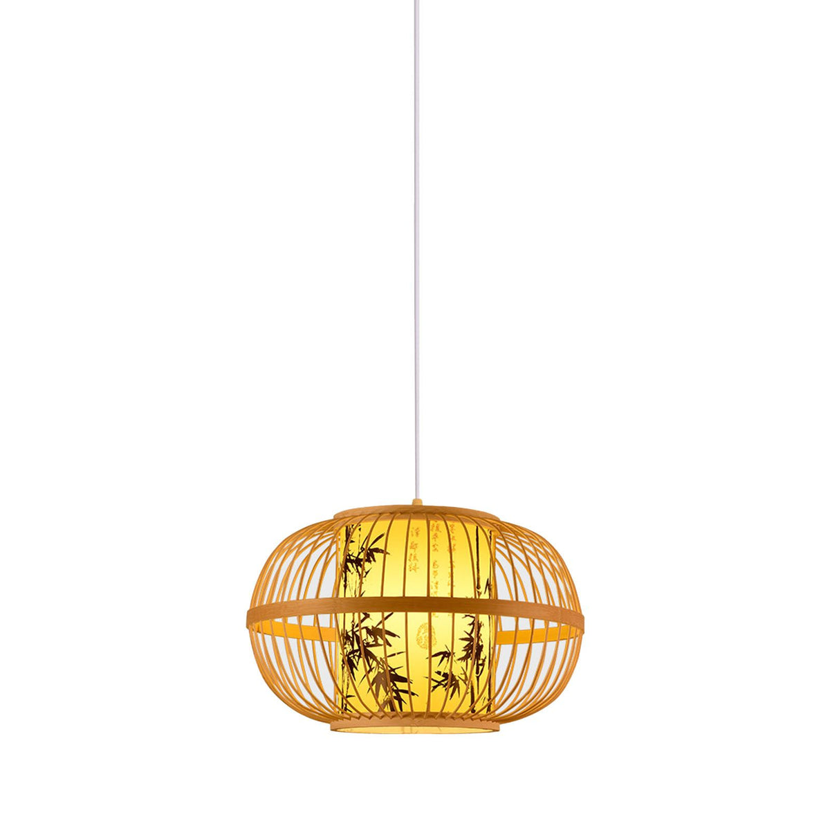 Traditional Woven Pendant Light 111V~240V Hand Woven Bamboo Pendant Light for Home Teahouses