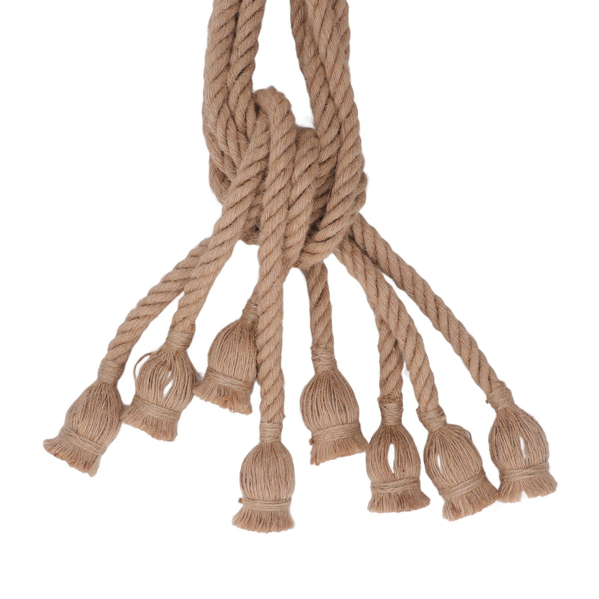 Hemp Rope Pendant Light 8 Heads E27 E26 Lampholder 6.5ft Retro Hanging Light Kit for Bar Restaurant Home 100‑240V