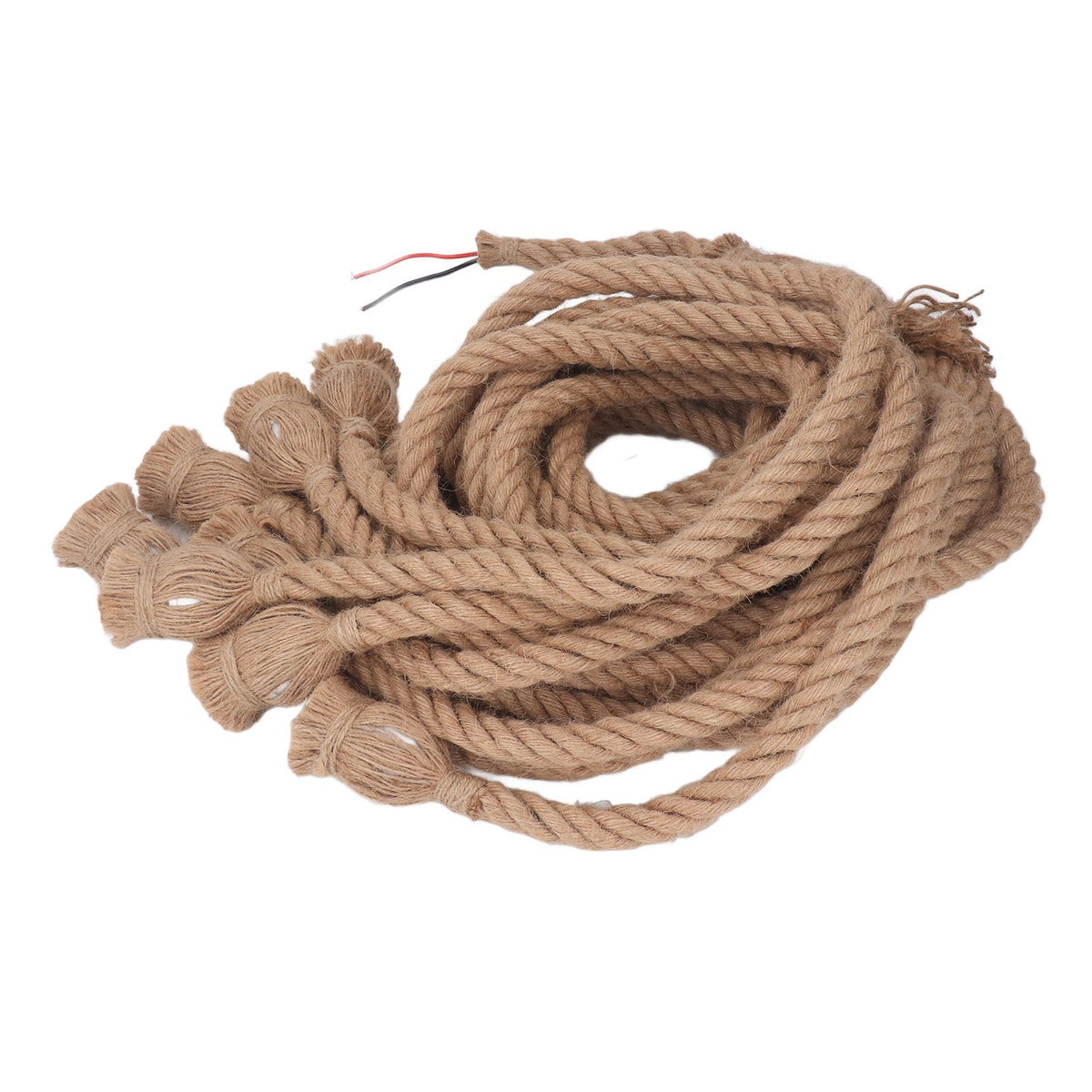 Hemp Rope Pendant Light 8 Heads E27 E26 Lampholder 6.5ft Retro Hanging Light Kit for Bar Restaurant Home 100‑240V