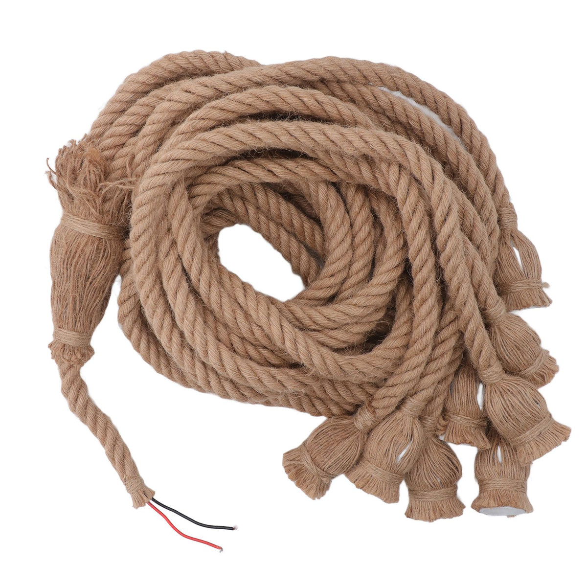 Hemp Rope Pendant Light 8 Heads E27 E26 Lampholder 6.5ft Retro Hanging Light Kit for Bar Restaurant Home 100‑240V
