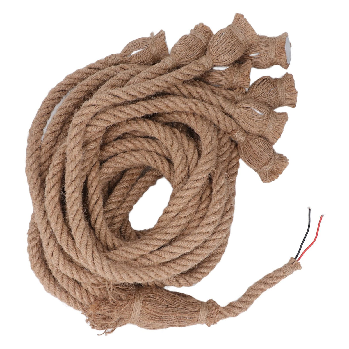 Hemp Rope Pendant Light 8 Heads E27 E26 Lampholder 6.5ft Retro Hanging Light Kit for Bar Restaurant Home 100‑240V