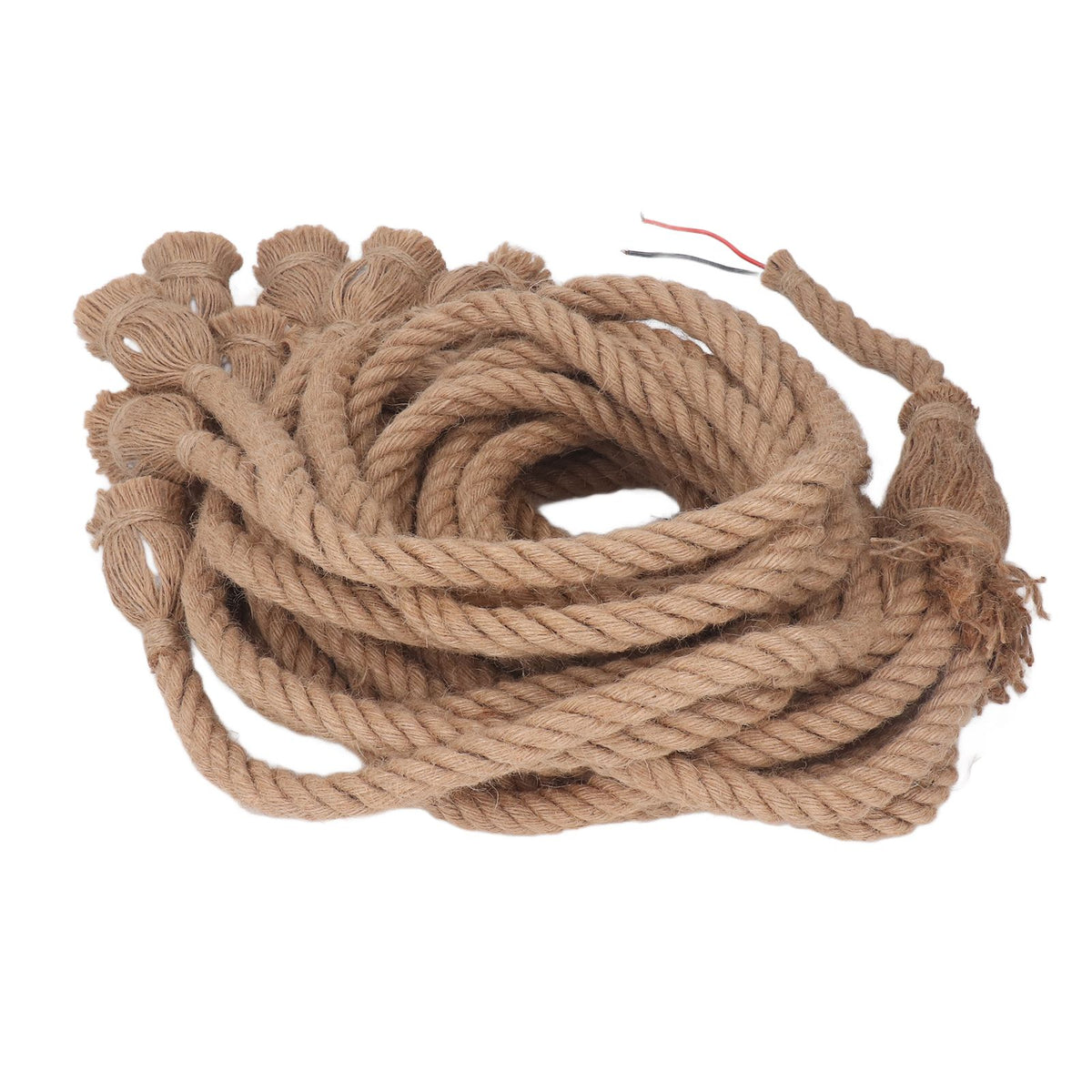 Hemp Rope Pendant Light 8 Heads E27 E26 Lampholder 6.5ft Retro Hanging Light Kit for Bar Restaurant Home 100‑240V