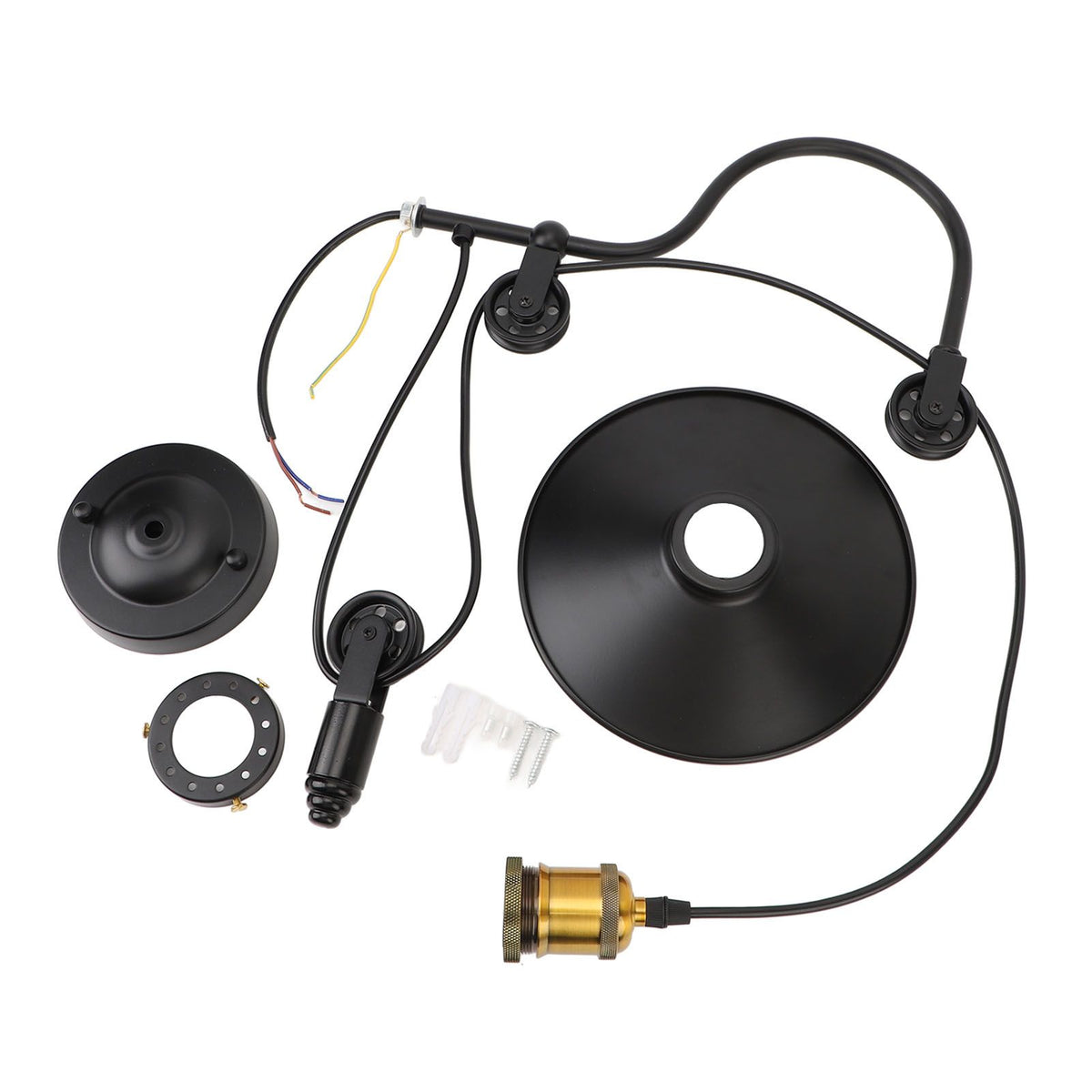 Retractable Wall Lamp Adjustable Lifting Pulley Wall Mounted Sconce Industrial Retro Farmhouse Style for Bedroom Bar 100‑240V