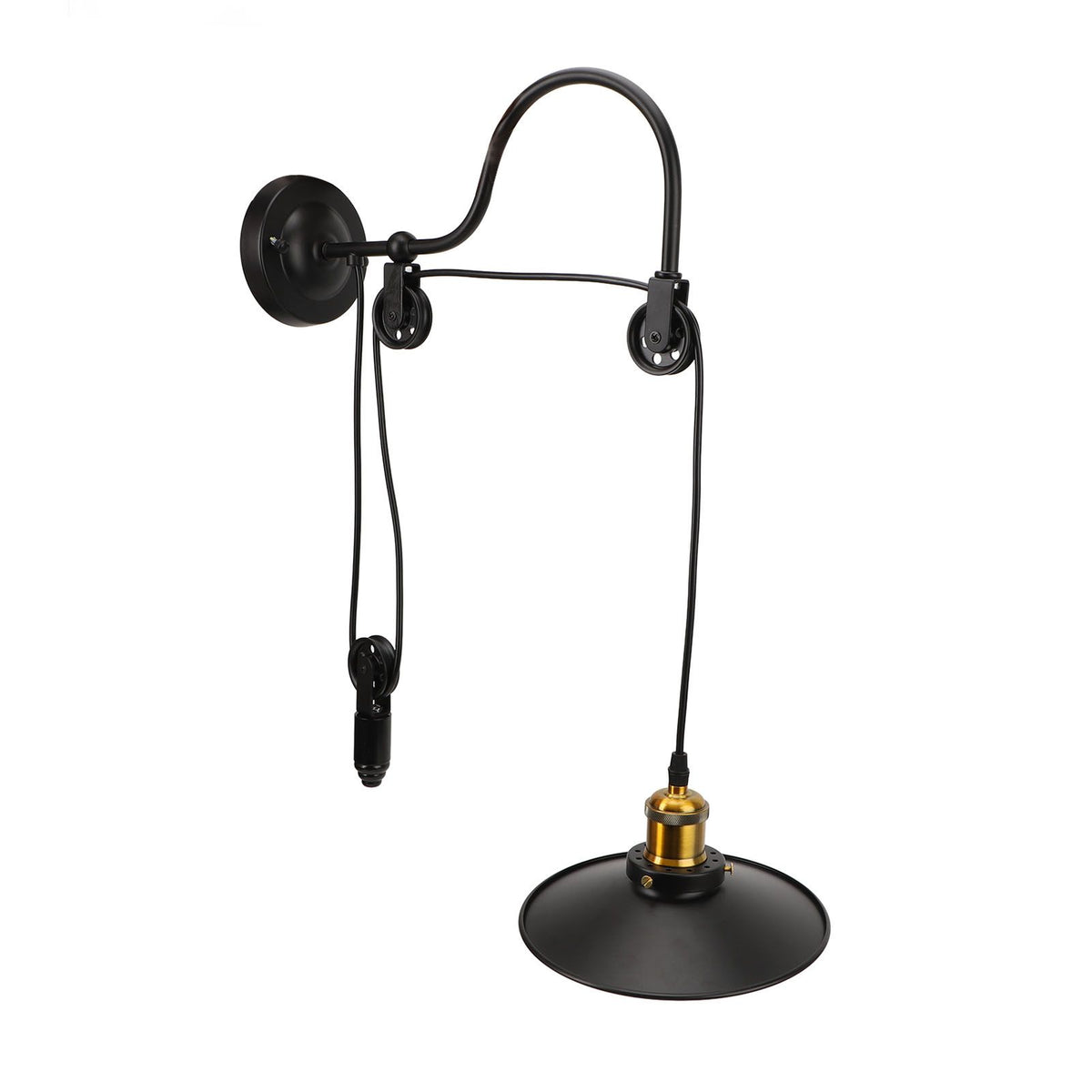 Retractable Wall Lamp Adjustable Lifting Pulley Wall Mounted Sconce Industrial Retro Farmhouse Style for Bedroom Bar 100‑240V
