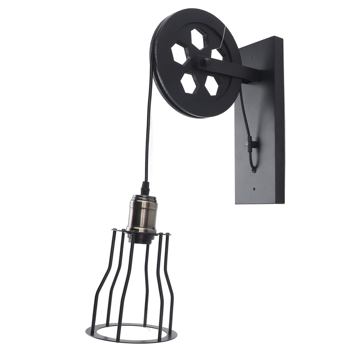 Pulley Wall Lantern Industrial Antique Wall Lamp Indoor Lighting Farmhouse Wall Lamps for Bathroom Kitchen Living Room