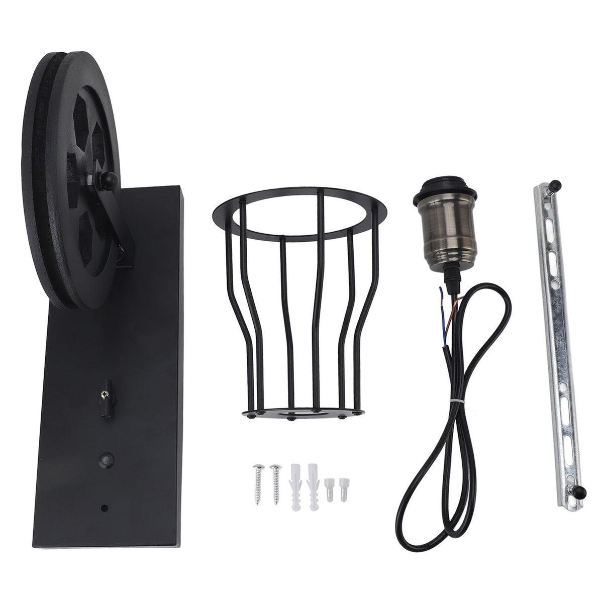 Pulley Wall Lantern Industrial Antique Wall Lamp Indoor Lighting Farmhouse Wall Lamps for Bathroom Kitchen Living Room