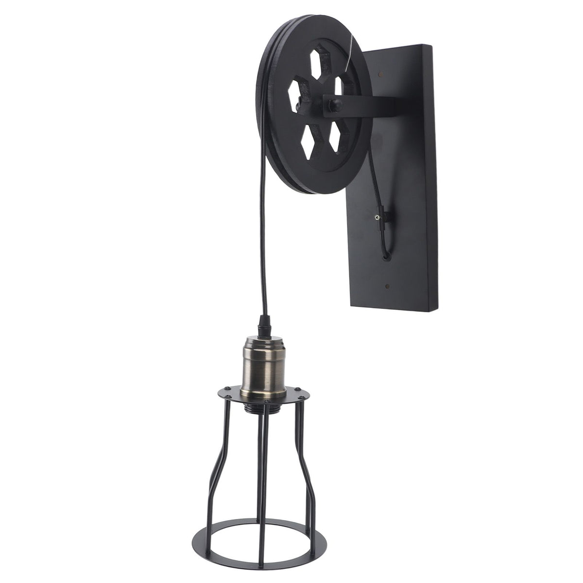 Pulley Wall Lantern Industrial Antique Wall Lamp Indoor Lighting Farmhouse Wall Lamps for Bathroom Kitchen Living Room