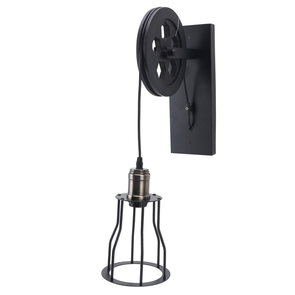 Pulley Wall Lantern Industrial Antique Wall Lamp Indoor Lighting Farmhouse Wall Lamps for Bathroom Kitchen Living Room