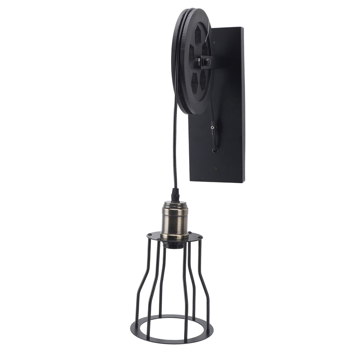 Pulley Wall Lantern Industrial Antique Wall Lamp Indoor Lighting Farmhouse Wall Lamps for Bathroom Kitchen Living Room