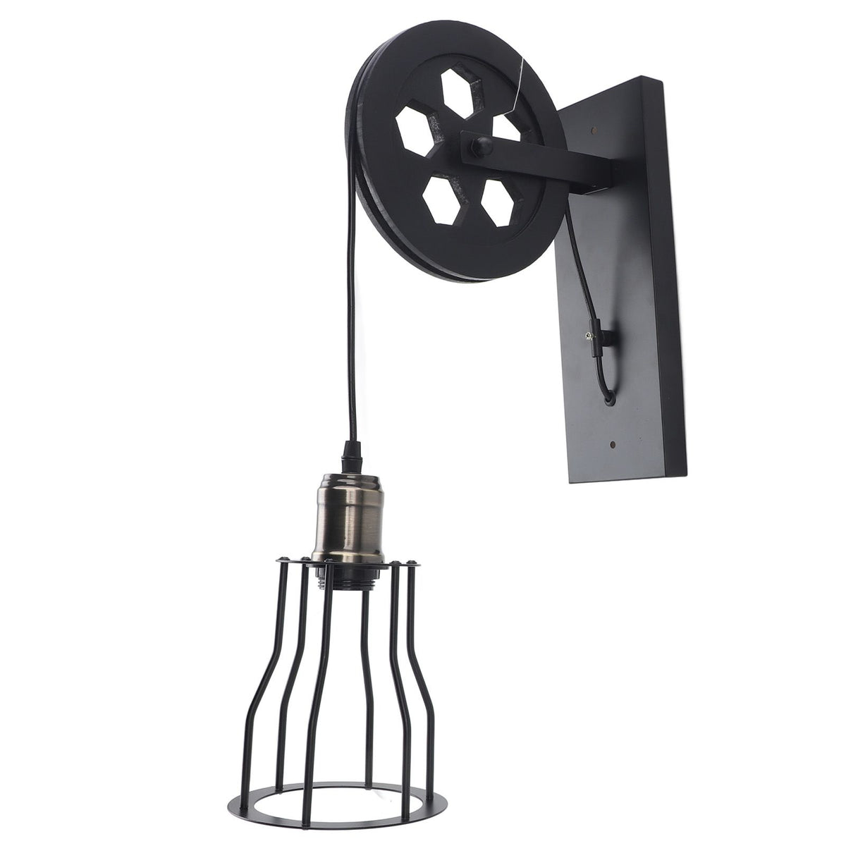 Pulley Wall Lantern Industrial Antique Wall Lamp Indoor Lighting Farmhouse Wall Lamps for Bathroom Kitchen Living Room