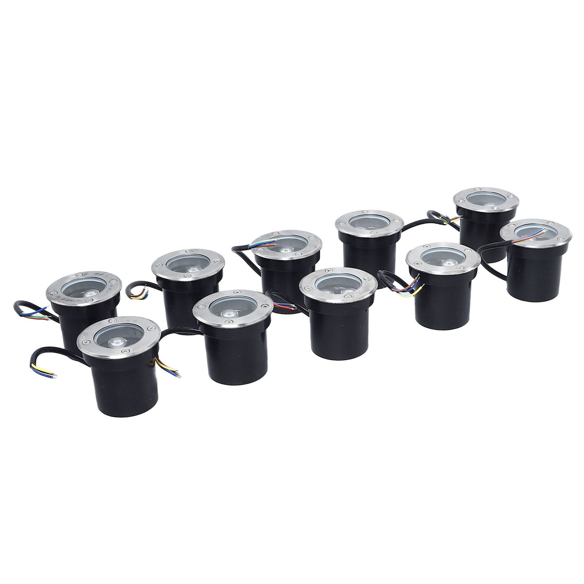 10pcs In Ground Light IP65 Waterproof Recessed LED Ground Lamp for Garden Lawn Deck 85‑265V Warm Light