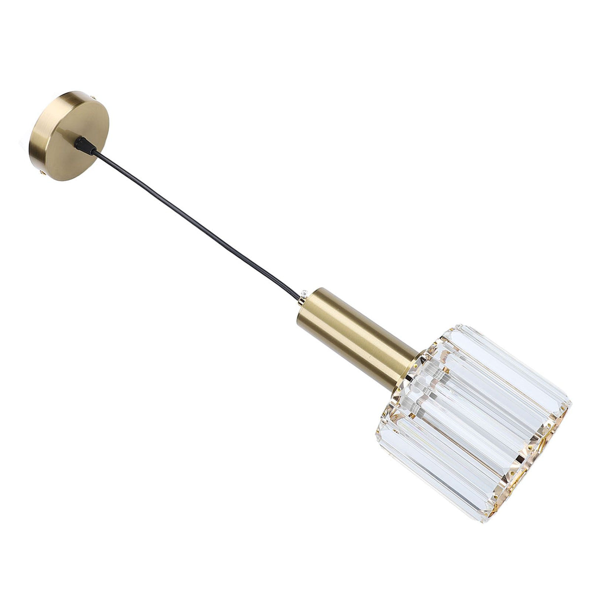 Crystal Pendant Light Modern Light Luxury Elegant Gold Adjustable Height Crystal Island Lighting for Kitchen Dining Room Bedroom 85‑265V Hardwired