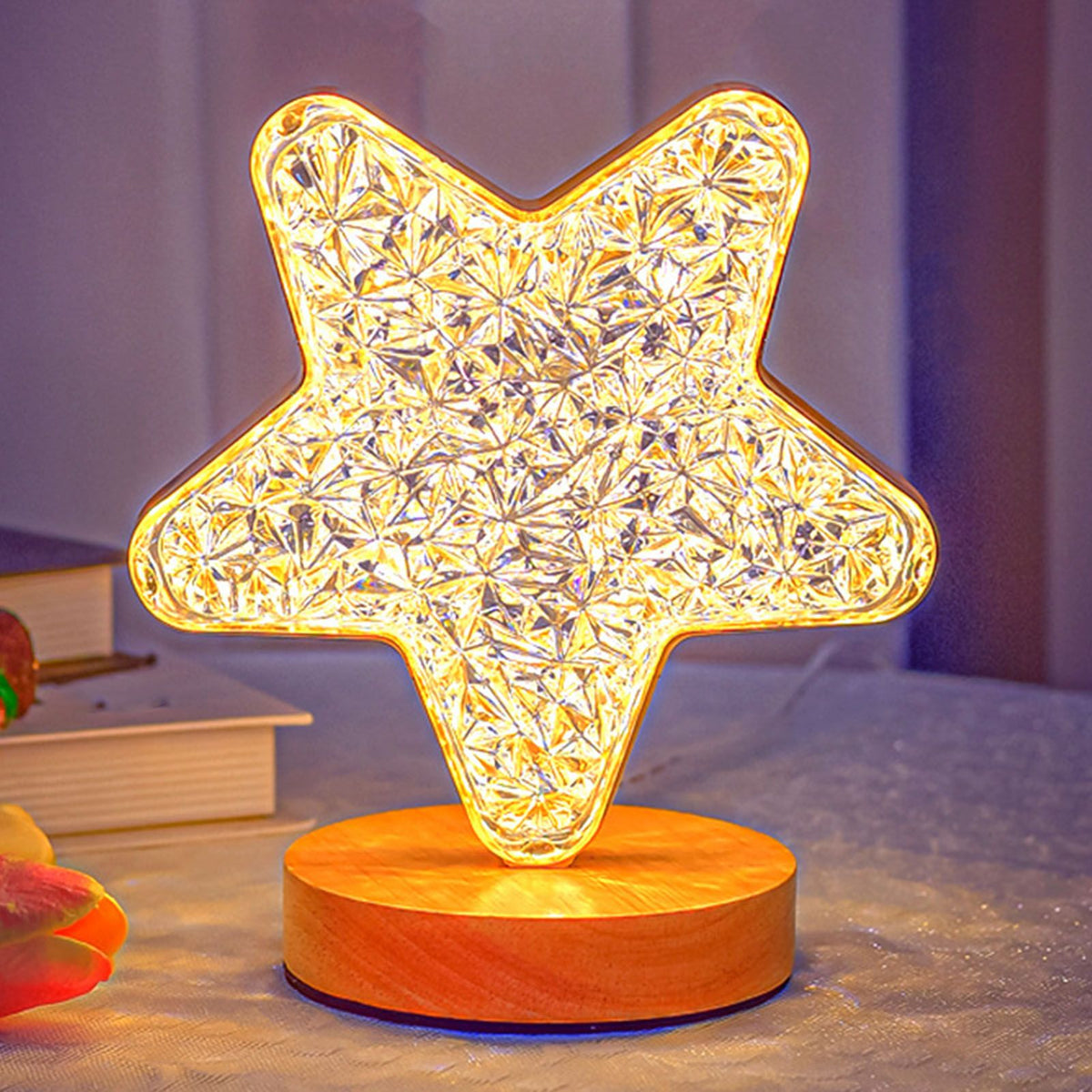 Decorative Table Lamp Bedside Night Light Romantic Table Lamps Innovative Ornaments for Bedroom Star Style
