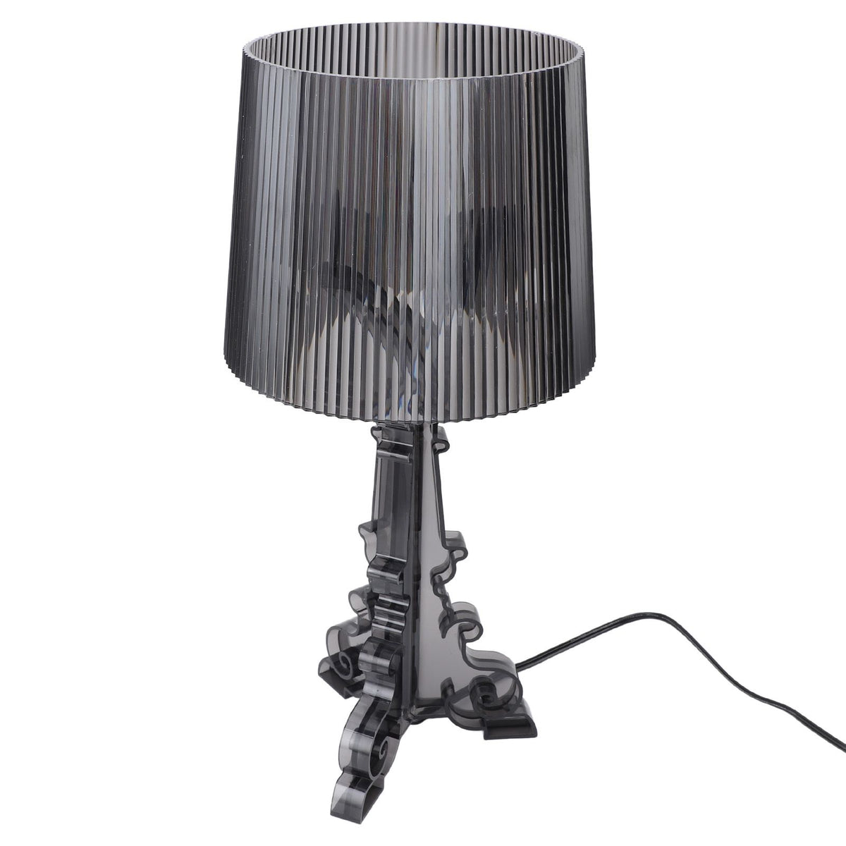 Transparent Acrylic Bedside Table Lamp Contemporary Baroco Style Reading Desk Light Nightstand Lamp for Living Room Bedroom Office