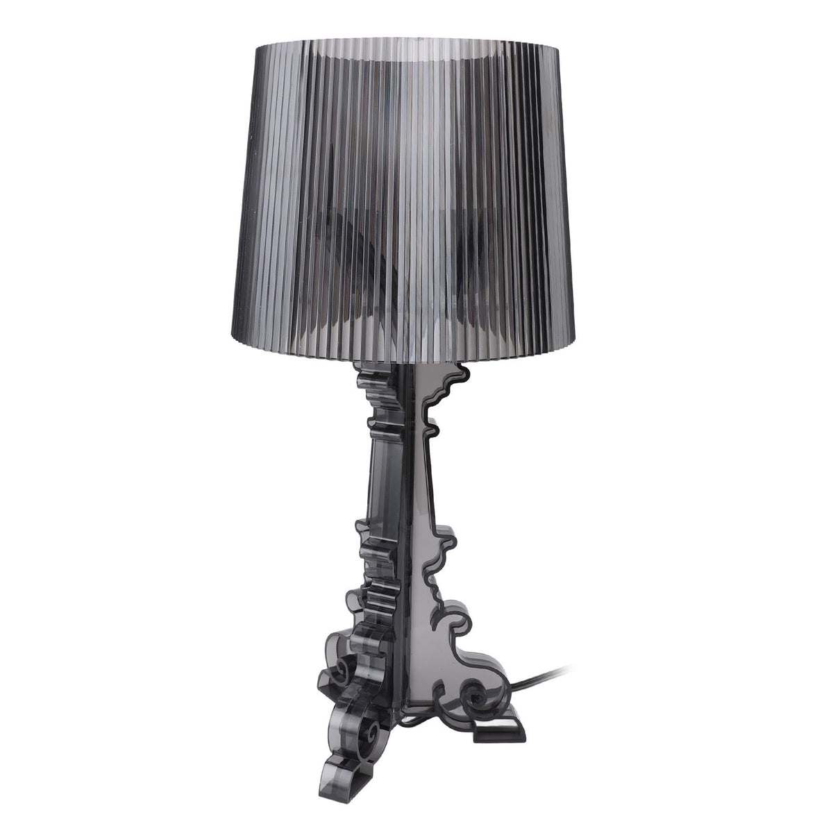 Transparent Acrylic Bedside Table Lamp Contemporary Baroco Style Reading Desk Light Nightstand Lamp for Living Room Bedroom Office