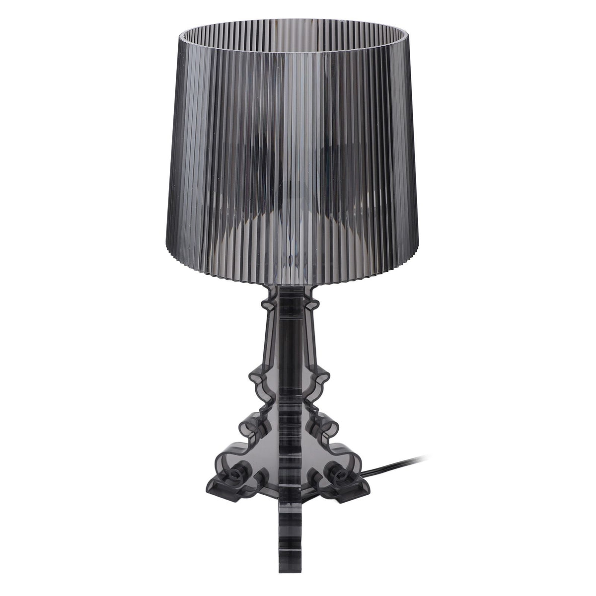 Transparent Acrylic Bedside Table Lamp Contemporary Baroco Style Reading Desk Light Nightstand Lamp for Living Room Bedroom Office