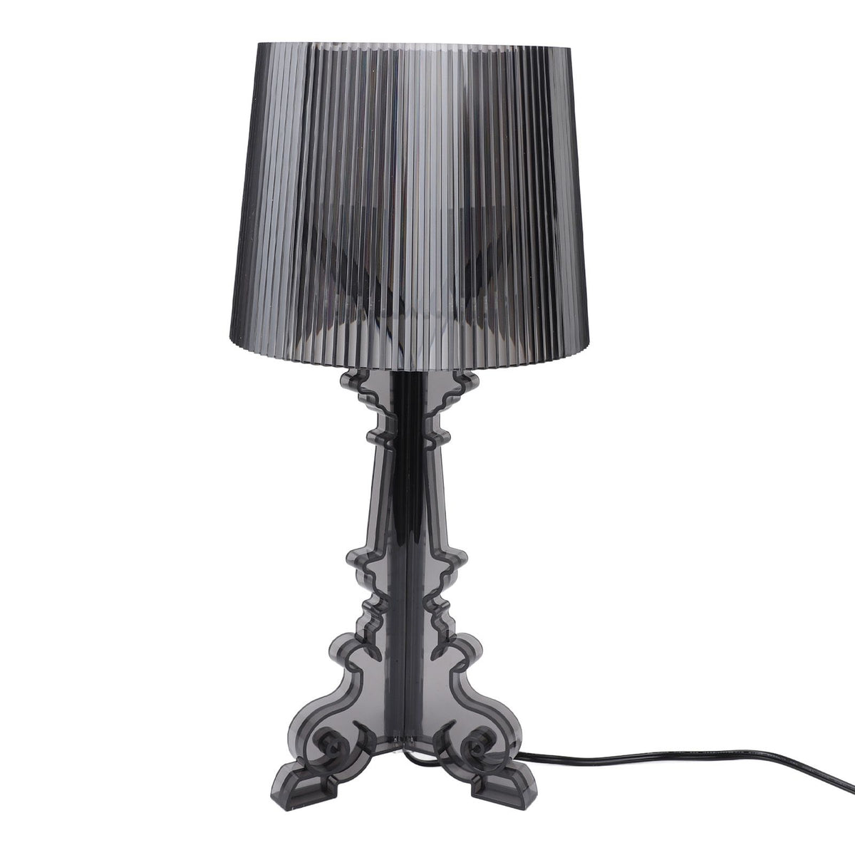 Transparent Acrylic Bedside Table Lamp Contemporary Baroco Style Reading Desk Light Nightstand Lamp for Living Room Bedroom Office