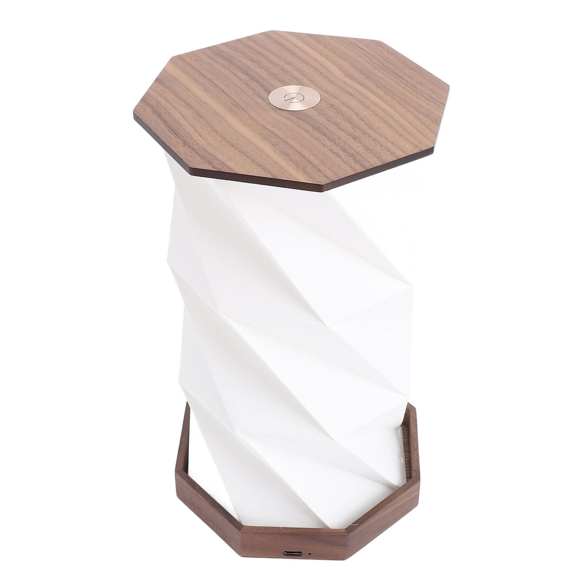 Bedside Table Lamp Dimmable Touch Lamp Battery Operated Night Light Rotating Foldable Paper Lantern for Home Office Bedroom Living Room Wood Color
