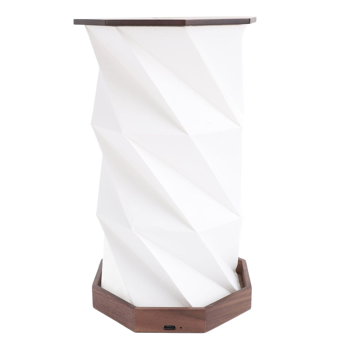Bedside Table Lamp Dimmable Touch Lamp Battery Operated Night Light Rotating Foldable Paper Lantern for Home Office Bedroom Living Room Wood Color