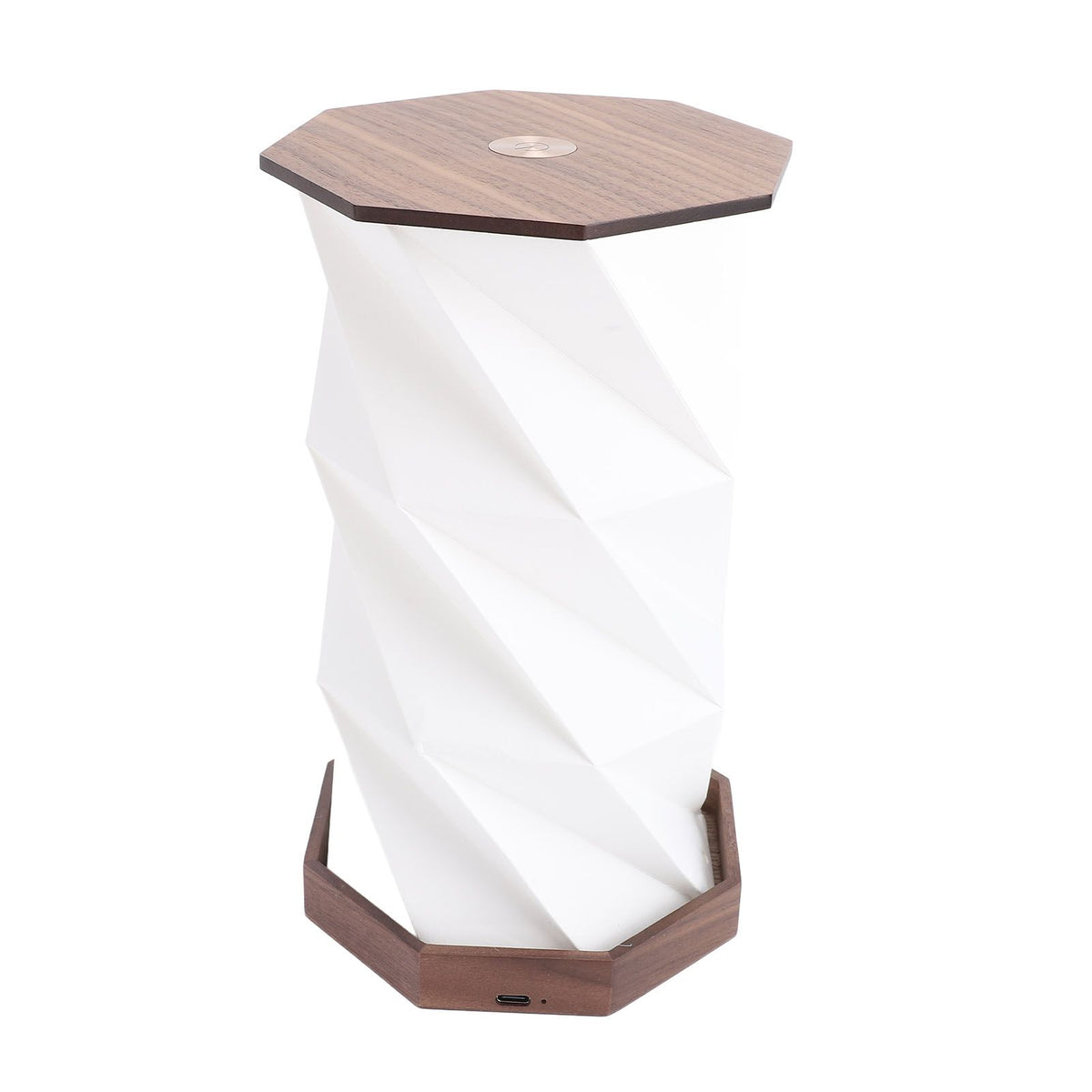Bedside Table Lamp Dimmable Touch Lamp Battery Operated Night Light Rotating Foldable Paper Lantern for Home Office Bedroom Living Room Wood Color