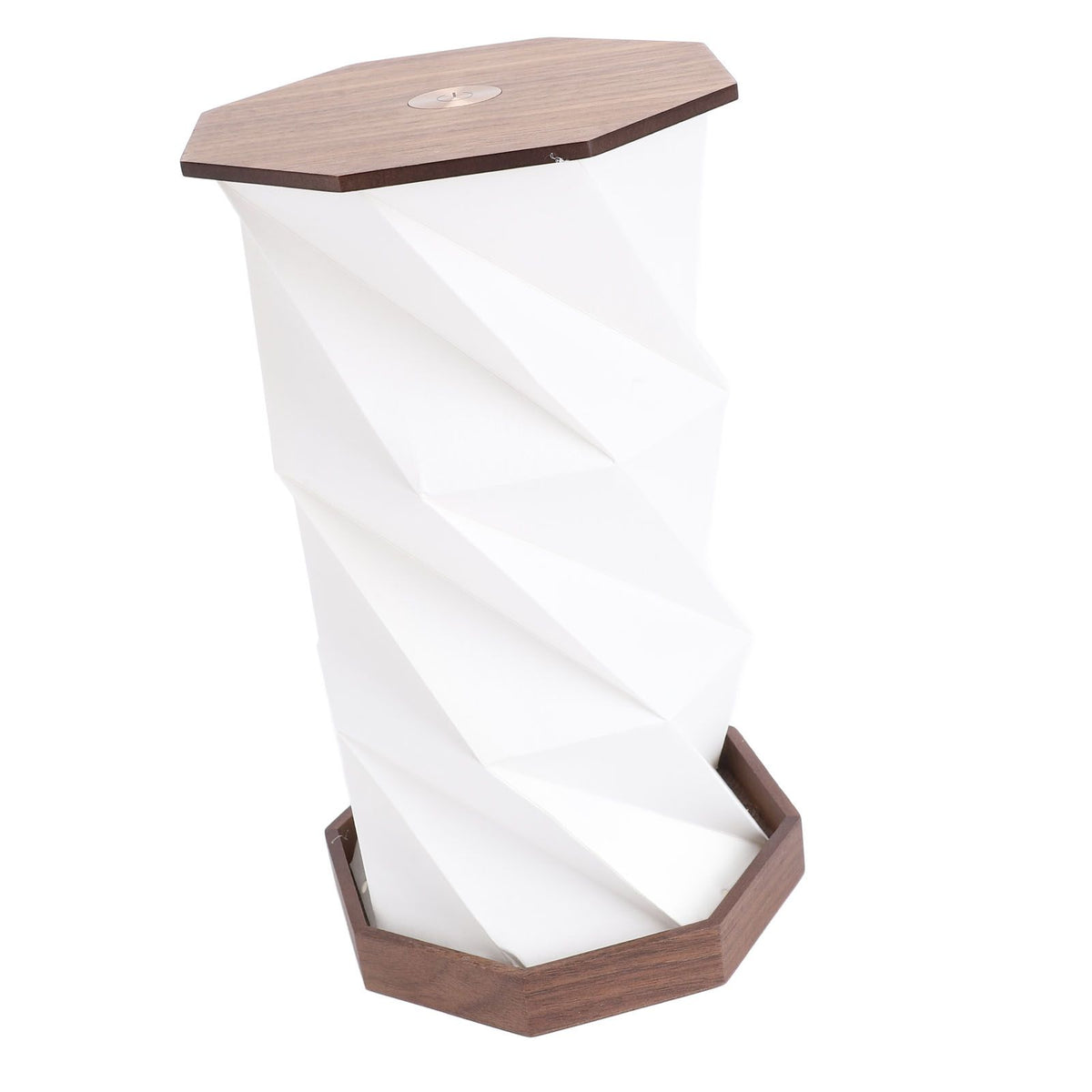 Bedside Table Lamp Dimmable Touch Lamp Battery Operated Night Light Rotating Foldable Paper Lantern for Home Office Bedroom Living Room Wood Color