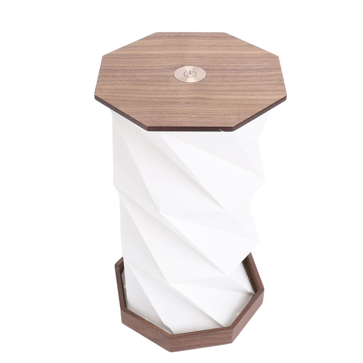 Bedside Table Lamp Dimmable Touch Lamp Battery Operated Night Light Rotating Foldable Paper Lantern for Home Office Bedroom Living Room Wood Color