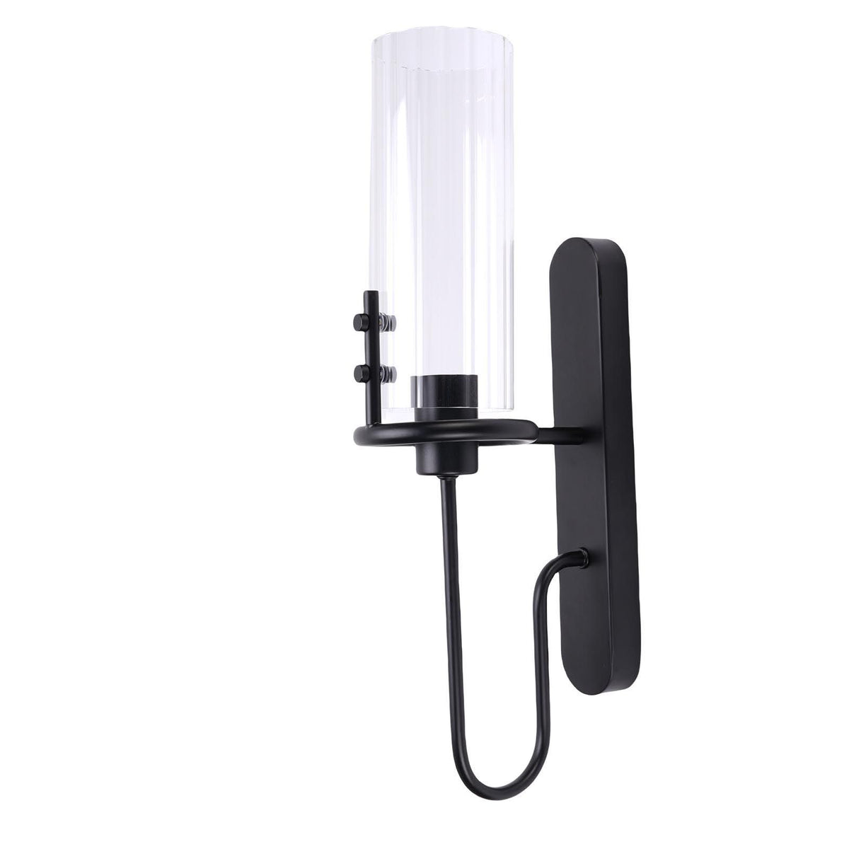 Black Wall Sconce Light Modern Indoor Wall Light Fixture with Clear Glass Shade for Dining Room Coffee Shop Hotel Bedroom Living Room Hallway